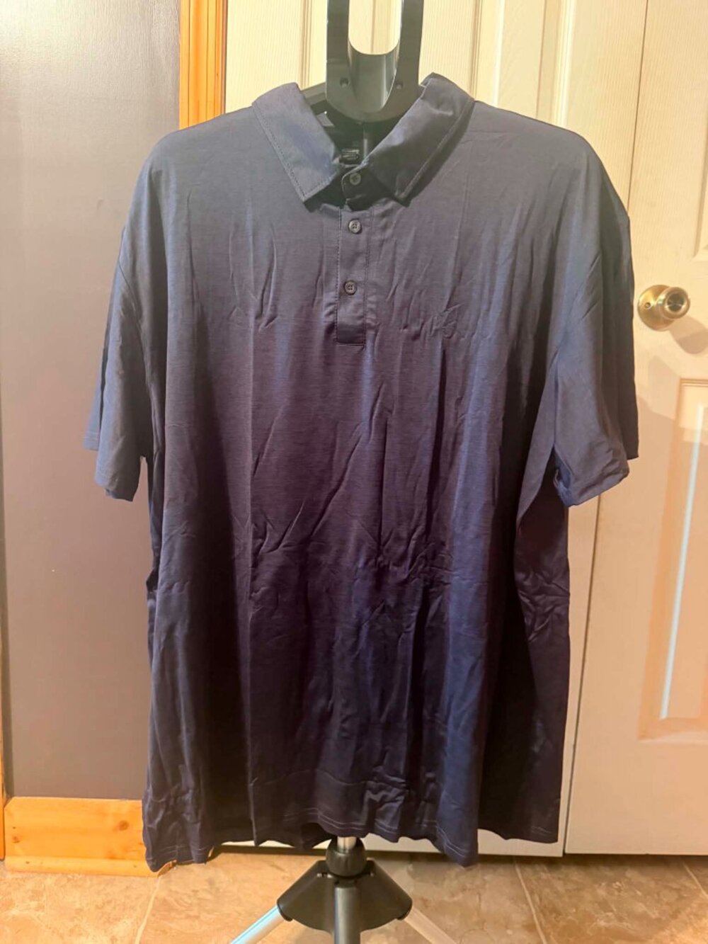 Men's Short Sleeve Polo Shirt Black 3XL